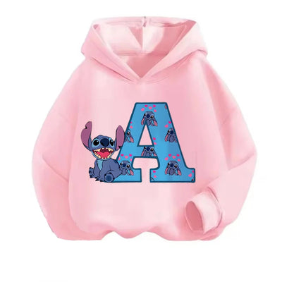 Kawaii ABCD Stitch Hoodie for Kids