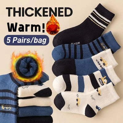 Pack of 5 Pairs of Winter Socks for Girls - Warmth and Softness Guaranteed