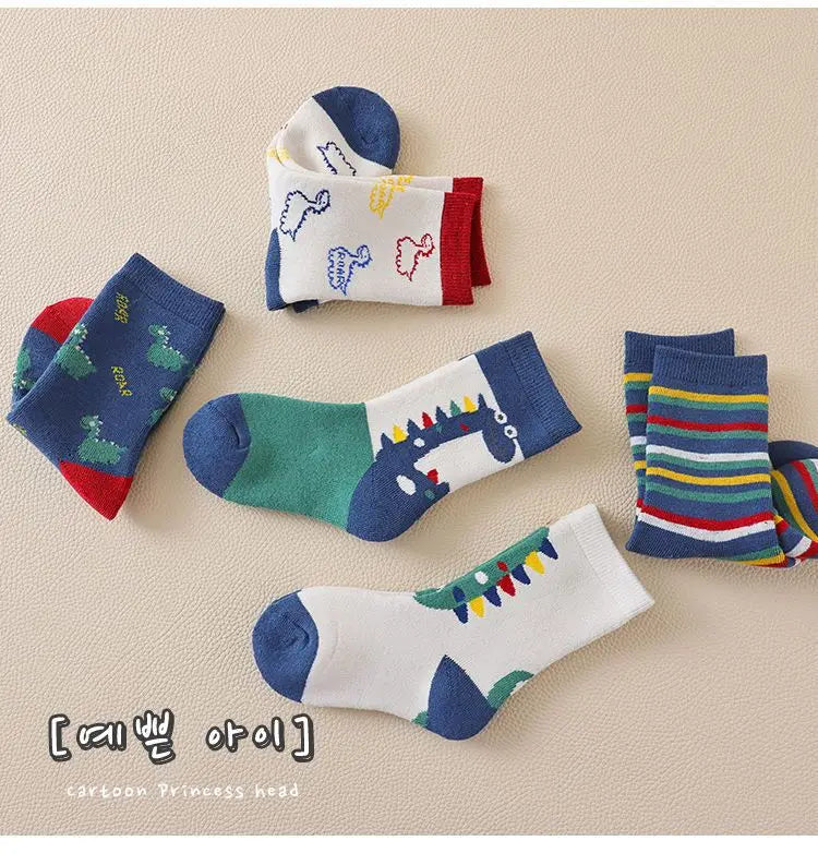 Winter Socks Baby Socks 5 Pairs /bag Warm Cotton Cartoon Socks Kids Girls Boys Thicken Sock