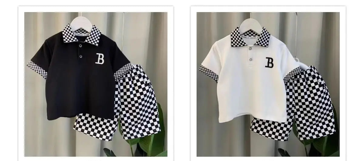 Boys Summer Polo Shirt &amp; Shorts Set – Stylish Casual Outfit for Kids