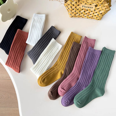 1 Pairs Spring Spainish Kids Socks Boys Girls Baby Knee High Long Socks Soft Cotton Warmth Children School Uniform Socks 1-9Year