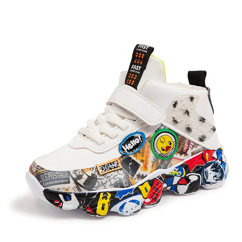 Kids Cartoon Graffiti Sneakers - Stylish & Comfortable