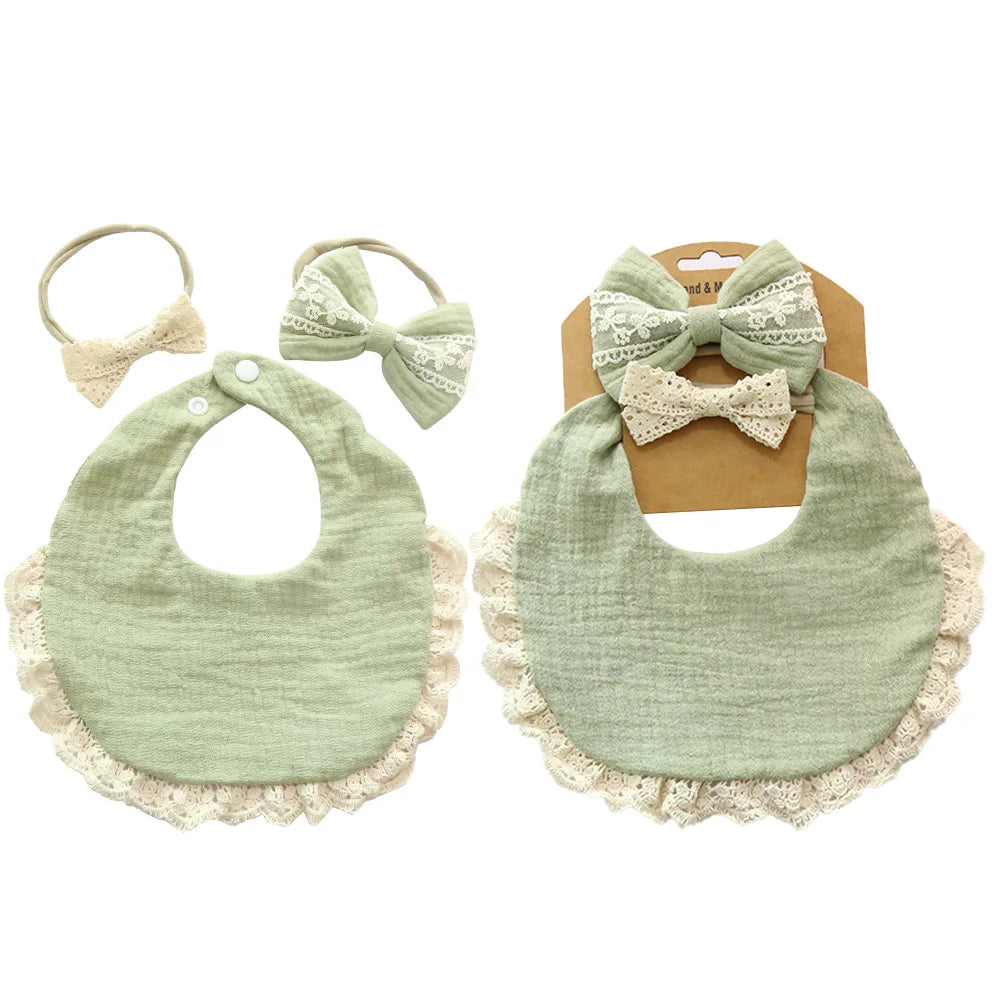 3-Piece Baby Muslin Cotton &; Bamboo Bib Set – Soft, Stylish & Practical