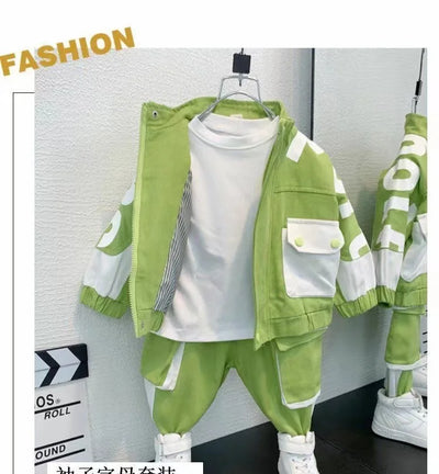 Kids Boys Jacket ; Pants Set – Casual Sportswear for Spring  Autumn