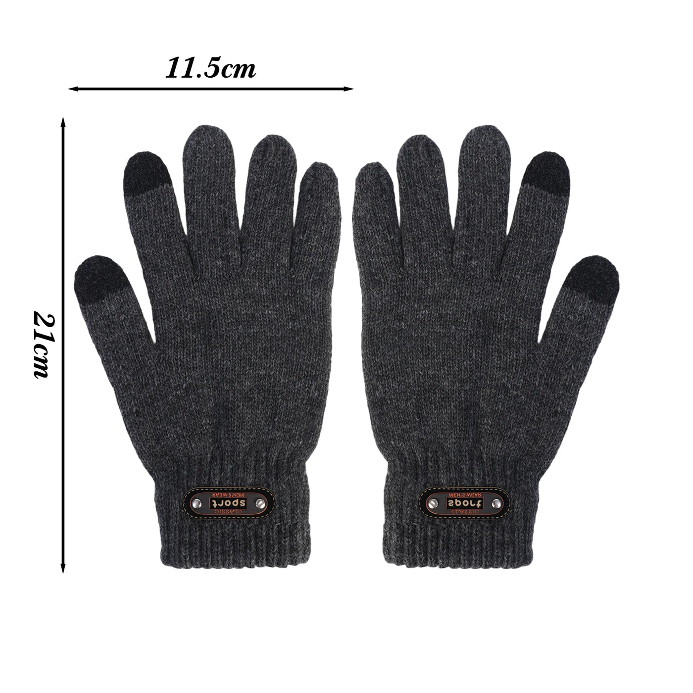 Knitted Touch-screen Gloves Children's Winter Cycling Cold-proof Double-layer Thick Gloves Students Outdoor Warm Cotton Gloves