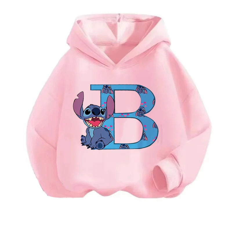 Kawaii ABCD Stitch Hoodie for Kids