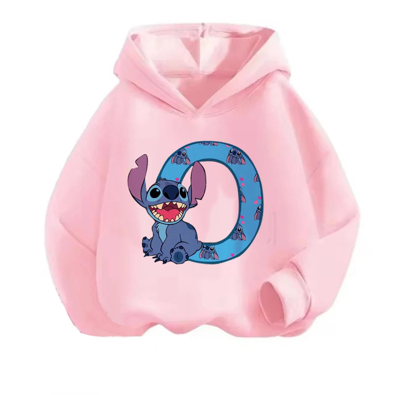 Kawaii ABCD Stitch Hoodie for Kids