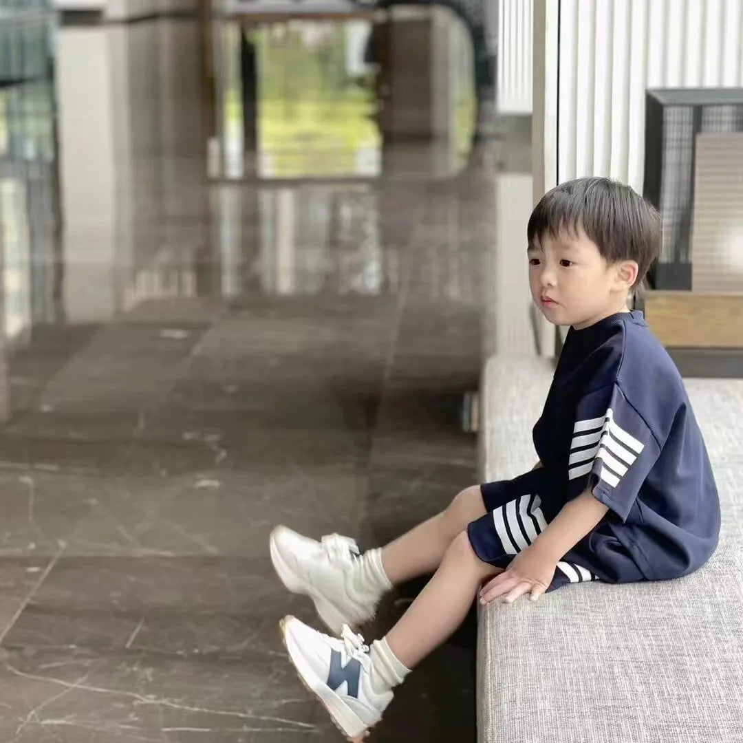 Korean Style Loose Boys Tracksuit – Summer 2-Piece Set