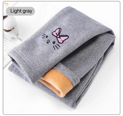 1pcs Winter Girls Leggings Baby Plush Pants Kids Thermal Pants Children Fashion Trousers Casual Bottoms Cartoon sleeping pants