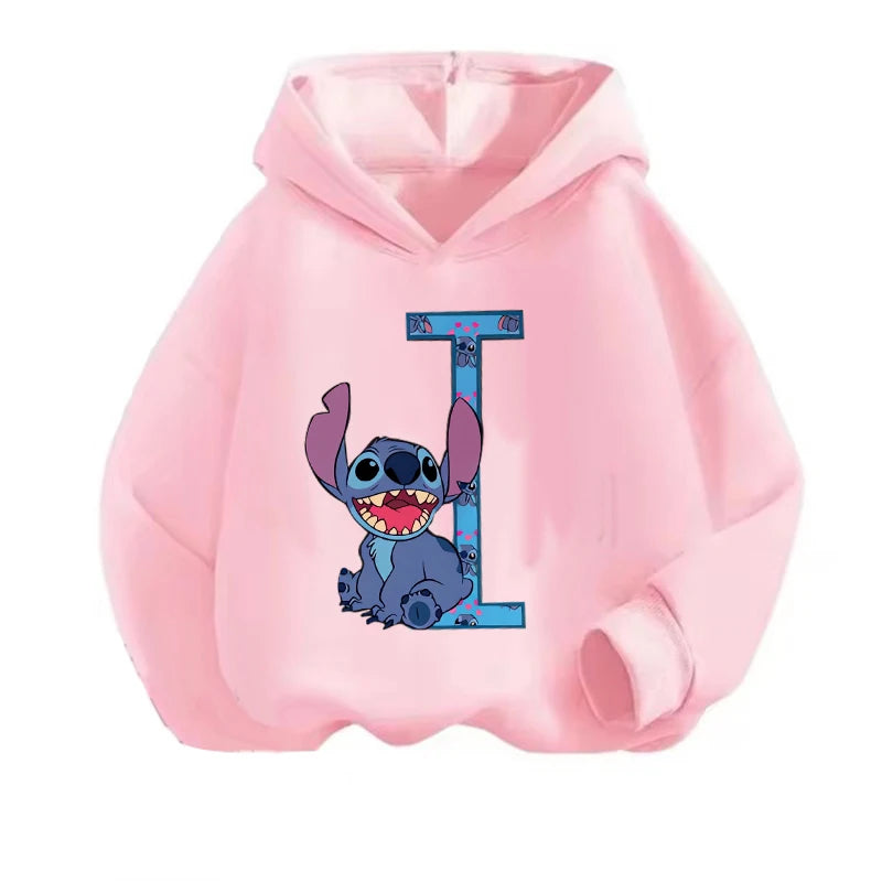 Kawaii ABCD Stitch Hoodie for Kids