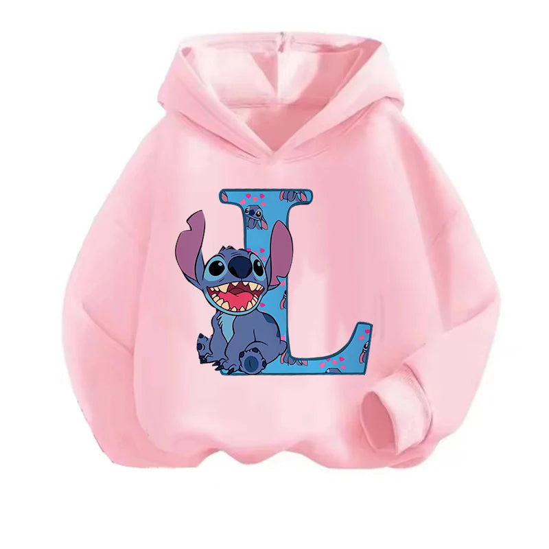 Kawaii ABCD Stitch Hoodie for Kids