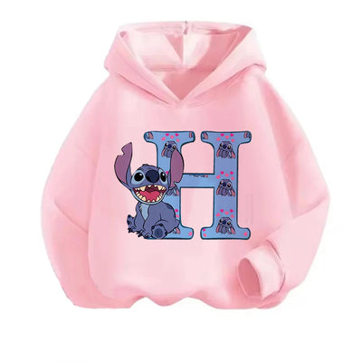 Kawaii ABCD Stitch Hoodie for Kids