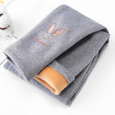 1pcs Winter Girls Leggings Baby Plush Pants Kids Thermal Pants Children Fashion Trousers Casual Bottoms Cartoon sleeping pants