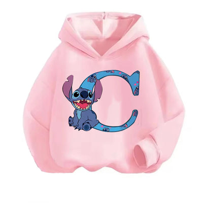 Kawaii ABCD Stitch Hoodie for Kids