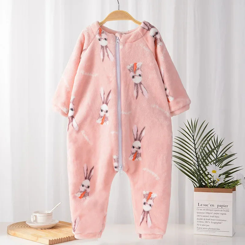 Kids' Flannel Pajamas – Cozy Cartoon Onesie for Winter 🌙💤