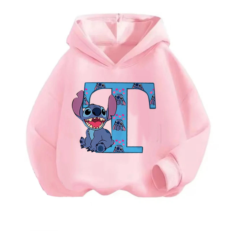 Kawaii ABCD Stitch Hoodie for Kids