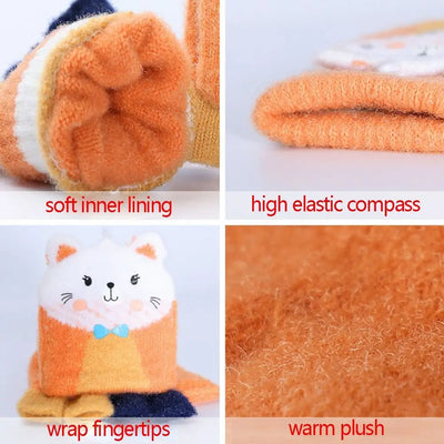 Knitted Fingerless Gloves – Cute Cat Ear Design