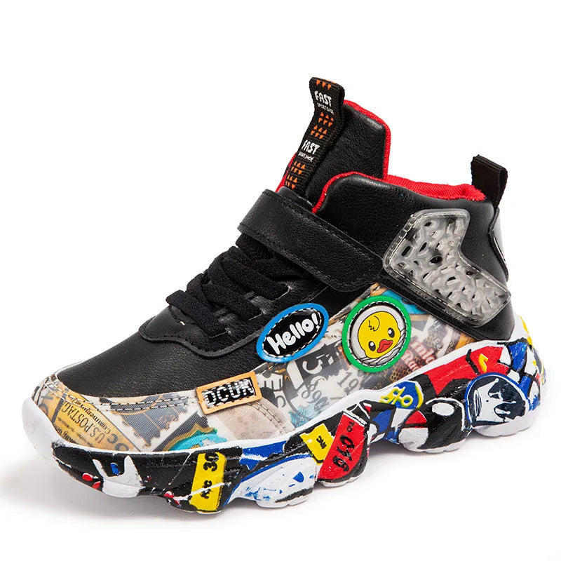 Kids Cartoon Graffiti Sneakers - Stylish & Comfortable