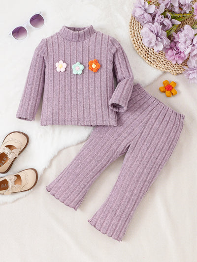 Girl Baby Turtleneck Set - 1-3 Years