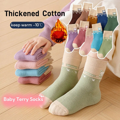 5 Pairs Thick Plush Winter Socks for Kids